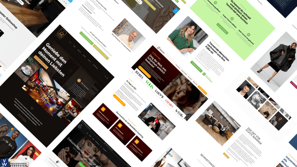 Sichtbarres Portfolio, zusammenstellung mit mehreren websites die von verkaufsstarkes webdesign erstellt wurden