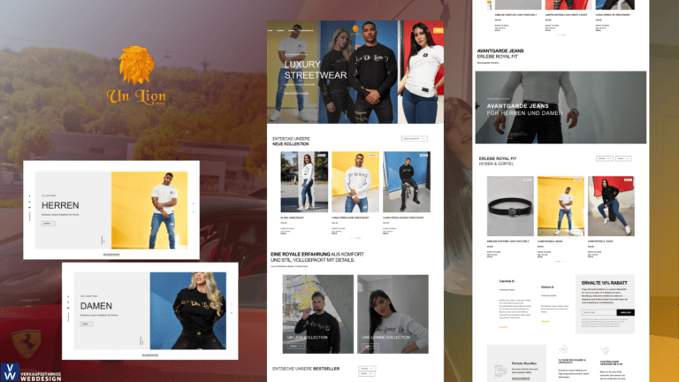 Webdesign, SEO, Onlineshop Erstellung Referenz von Verkaufsstarkes Webdesign für Un Lion Bruchsal